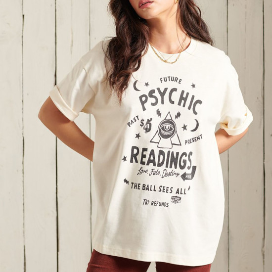 Superdry Γυναικεία κοντομάνικη μπλούζα Workwear Graphic Oversized T-Shirt